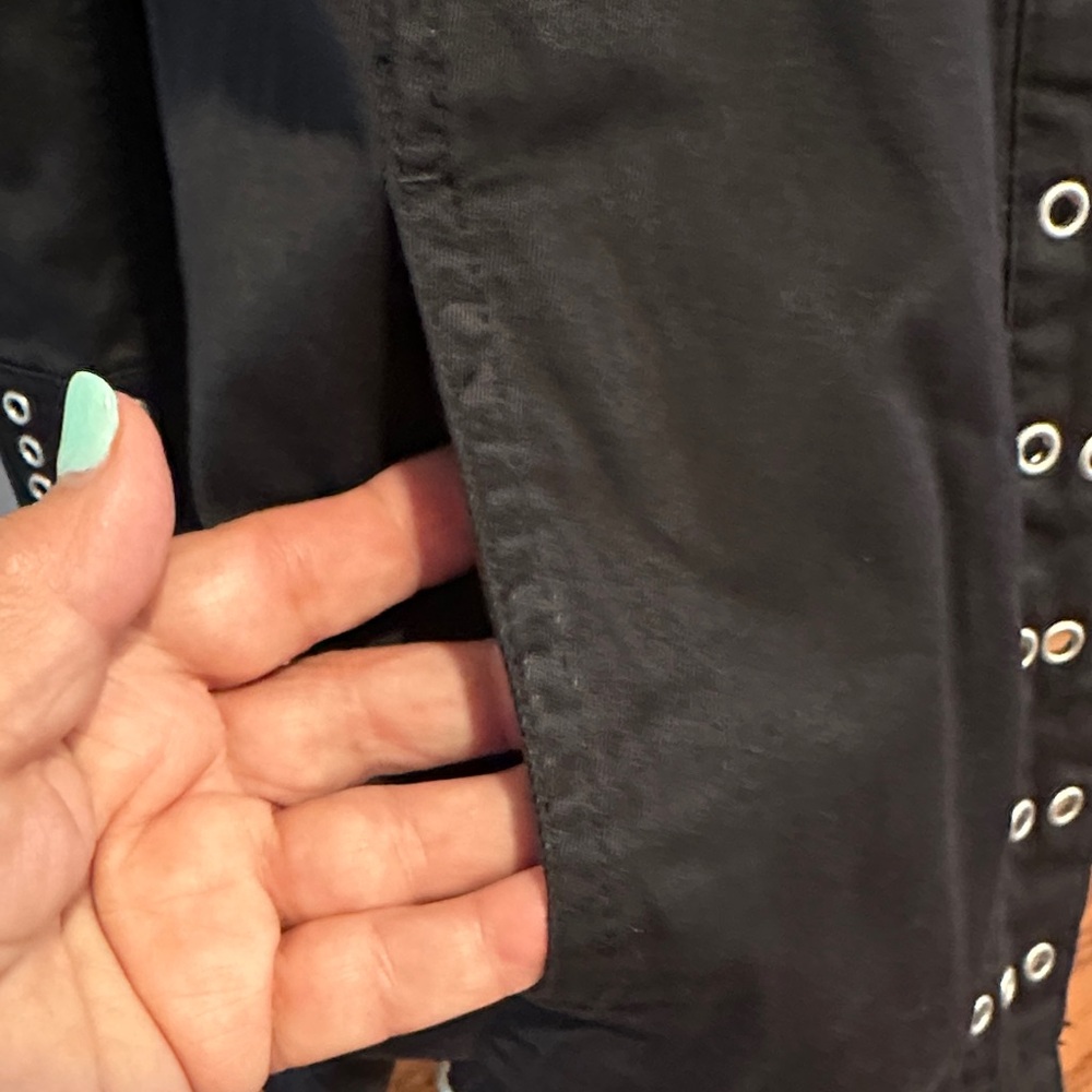 Live a Little Sz 3X Black Grommets Utility Jacket • NEW! - Picture 3 of 10